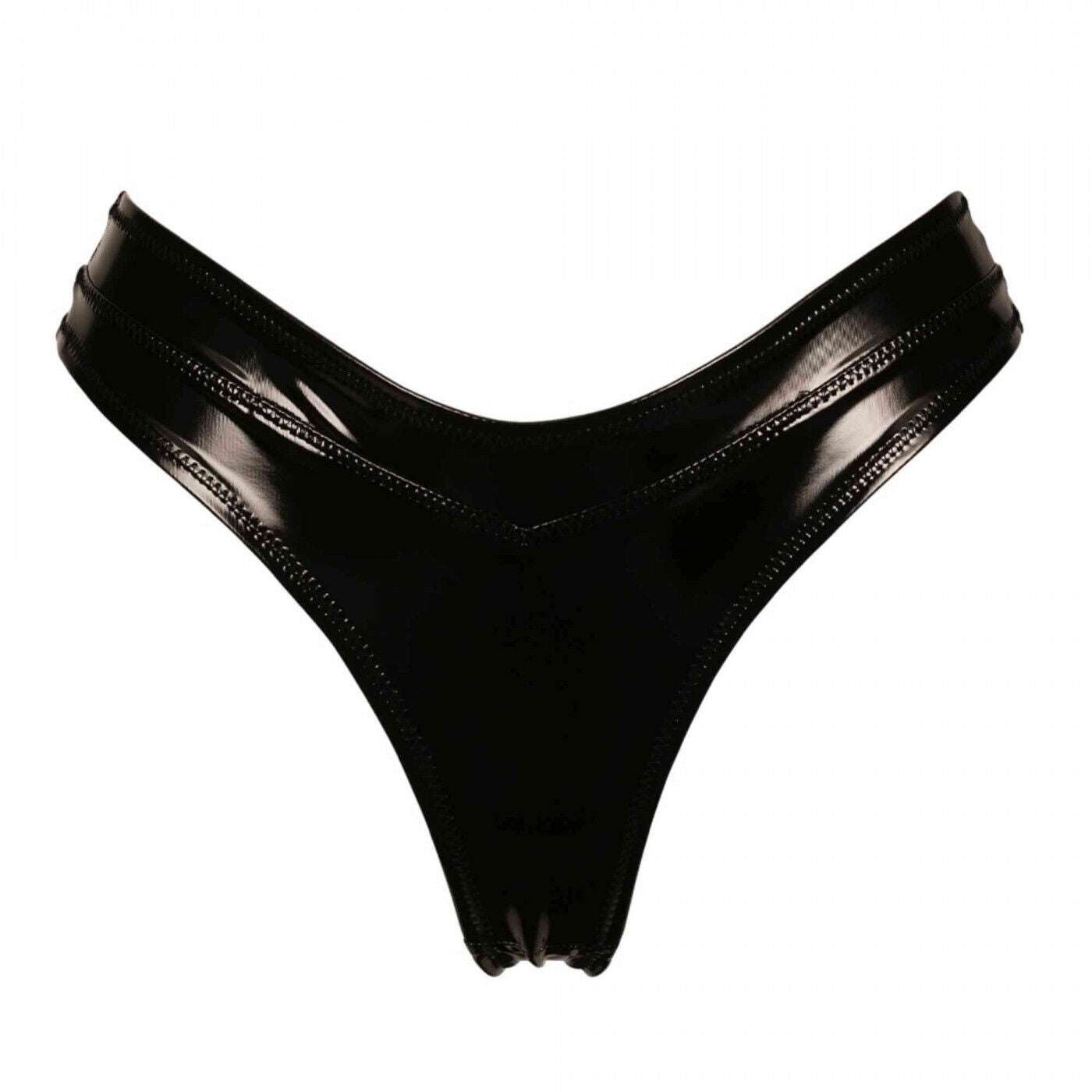 Patrice Catanzaro Jade Vinyl thong Wetlook latex look BLACK Made in France