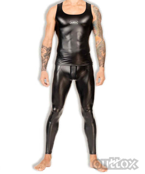Outtox by Maskulo Men's Zippered Rear LEGGINGS Made in Russia BLACK (LG142-90)