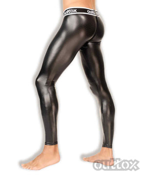 Outtox by Maskulo Men's Zippered Rear LEGGINGS Made in Russia BLACK (LG142-90)