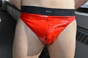 Montreal Private PVC lust sexy gay Red latex-look sport THONG Made in Italy