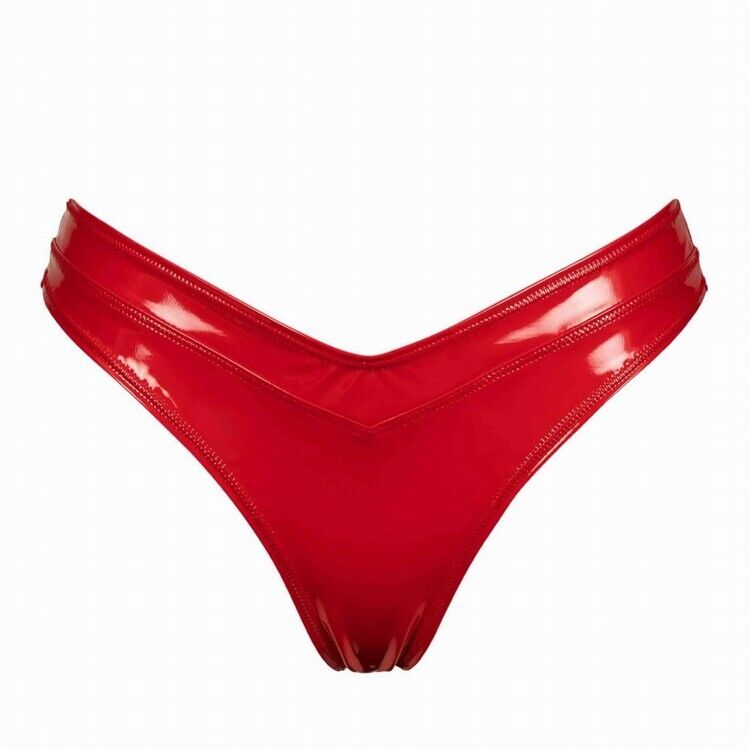 Patrice Catanzaro Jade Vinyl thong Wetlook latex look RED Made in France