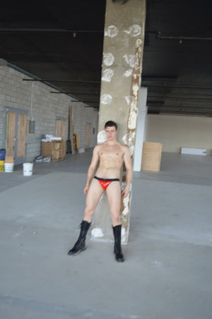 Montreal Private PVC lust sexy gay Red latex-look sport BRIEF Made in Italy