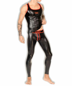 Outtox by Maskulo Men's Zippered Rear LEGGINGS Made in Russia RED (LG142-10)