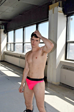 Montreal Private PVC lust sexy gay PINK latex-look sport THONG Made in Italy