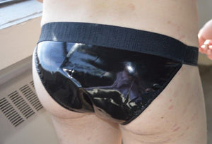 Montreal Private PVC decadent gay BLACk latex-look sport BRIEF Made in Italy