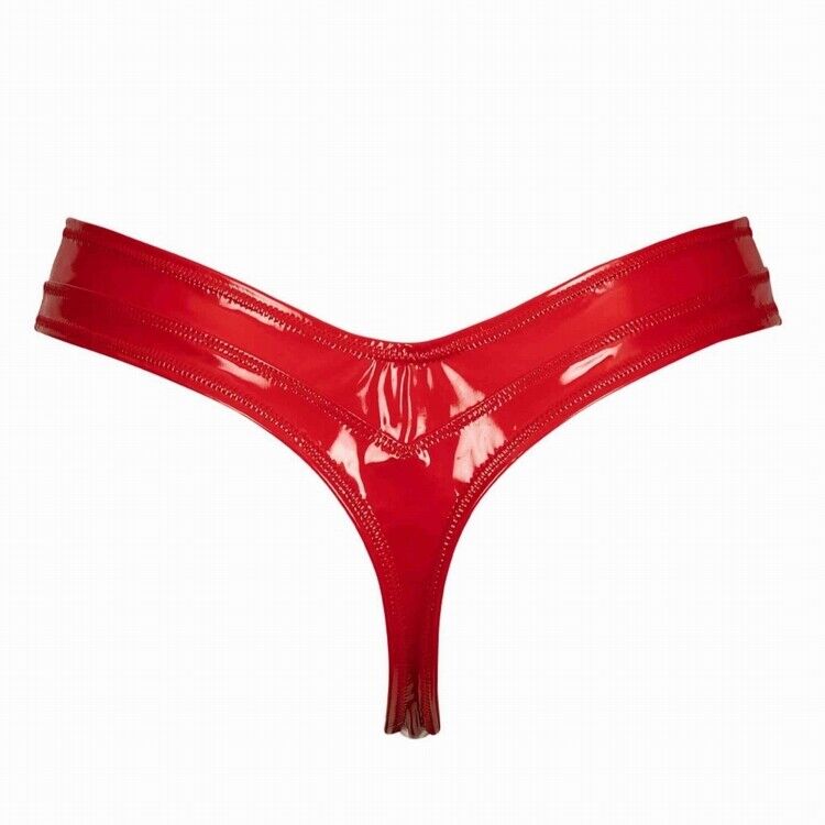 Patrice Catanzaro Jade Vinyl thong Wetlook latex look RED Made in France