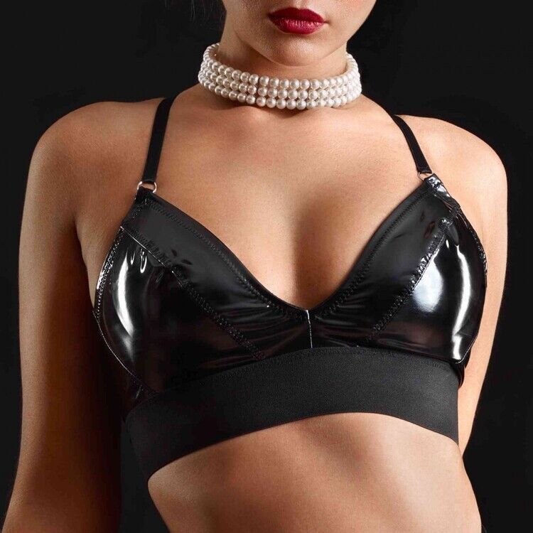 Patrice Catanzaro JADE BRA BLACK WETLOOK LATEX-LOOK lust decadent Made in France