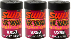 Swix VX53 High Fluor +0°C/-3°C Kick XC Wax TRIPLE PACK (45gX3) Made in Norway