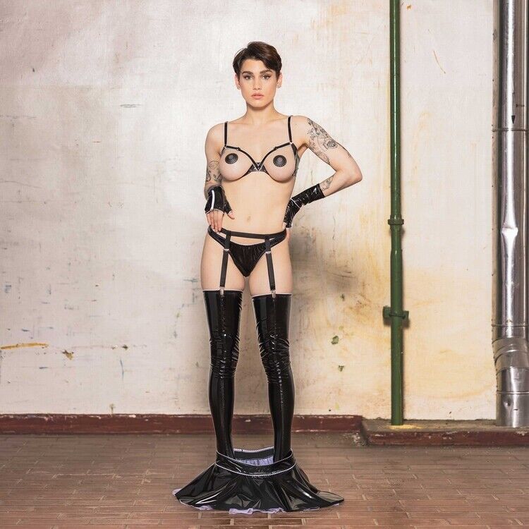 Patrice Catanzaro FLOCON BLACK Vinyl PVC g-string latex-look Made in France