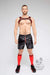 Skulla by Maskulo Men's Shiny Nylon Soccer Shorts Made in Russia RED (SH078-10)