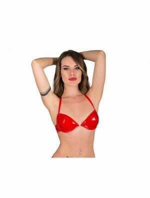 Eros Veneziani Women 3001 Red Lack Wetlook Push-up Bra Designer Made in Italy