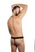 Eros Veneziani Men 7253 Sexy BLACK Ring Thong String Crack Fabric Made in Italy