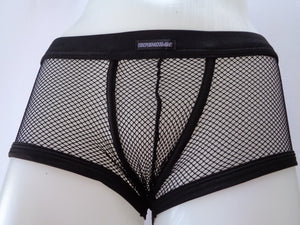 Men BDSM clubwear BOXER transparent stretch sexy net fishnet Wowhomme C24