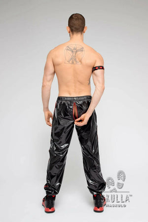 Skulla by Maskulo Men's Shiny Nylon Pants Made in Russia RED (PN072-10)