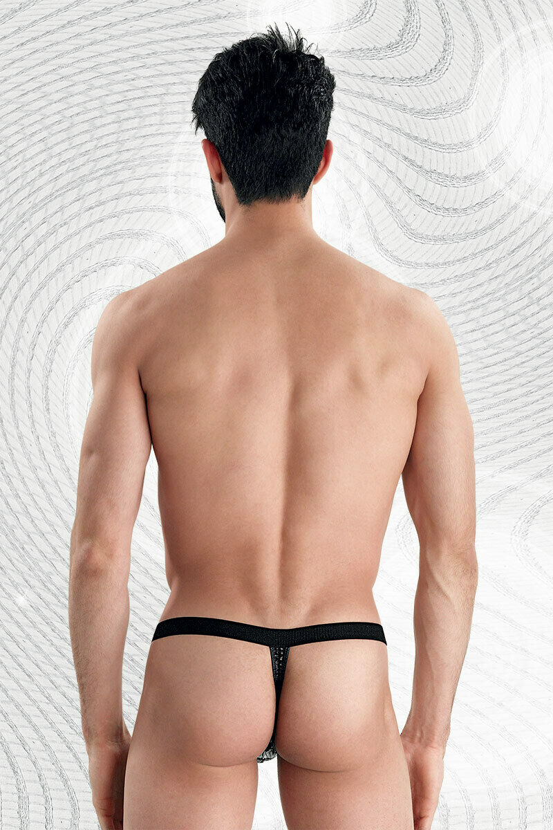 Eros Veneziani Men 7169 Black Mini Removable Thong String Made in Italy
