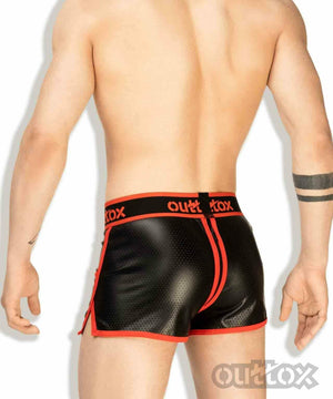 Outtox Maskulo Men's Full Zipper Jogging Shorts Made in Russia RED (SH140-10)