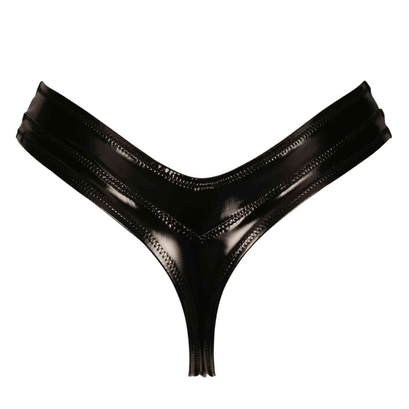 Patrice Catanzaro Jade Vinyl thong Wetlook latex look BLACK Made in France