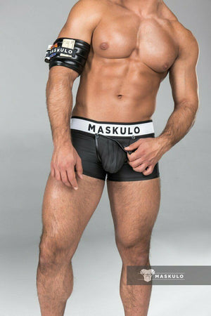 Armored by Maskulo Men Rubber Look Trunk Shorts