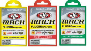 Kuu fluoro TRIO red, green and yellow ski wax w/ Kuu Iron Maiden & 3mm scraper