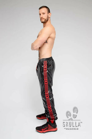 Skulla by Maskulo Men's Shiny Nylon Pants Made in Russia RED (PN072-10)